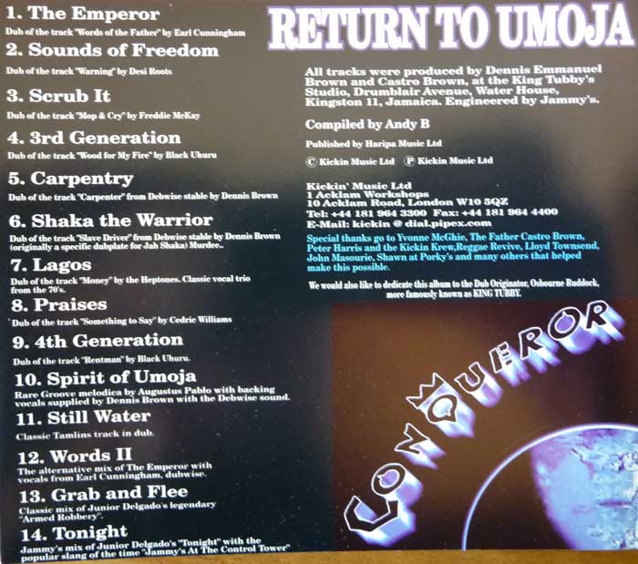 Return To Umoja rear CD cover