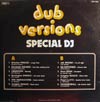 Dub Versions&nbsp;Special DJ&nbsp; rear LP cover